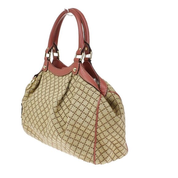 GUCCI Diamante Sukey Shoulder Bag Charm Canvas Leather Brown Pink 84KB255 - Picture 2 of 16